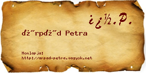 Árpád Petra névjegykártya