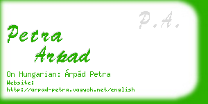 petra arpad business card